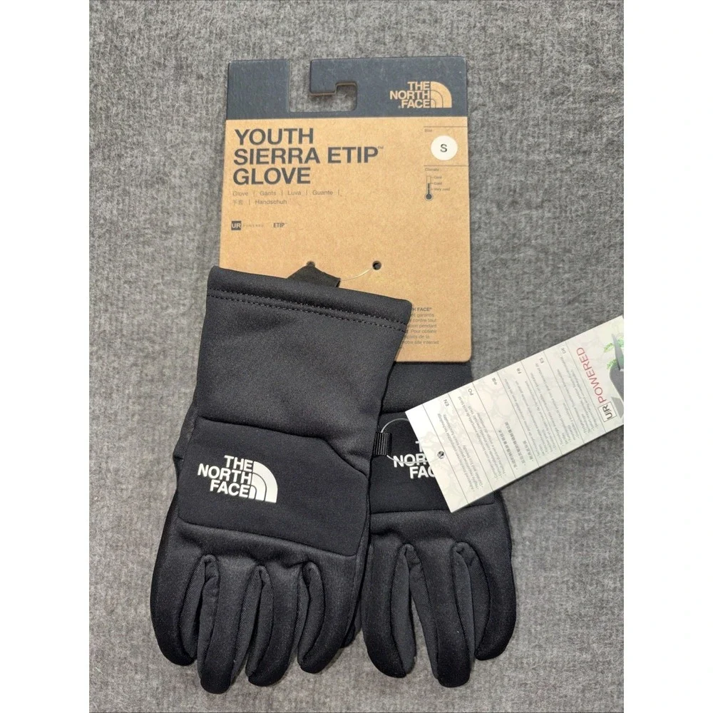 The North Face Sierra Etip Gloves YOUTH SMALL  NFOA3M30JK3-S‎ BLACK Fleece